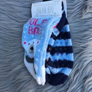 Christmas Polar Bae Velour Non-slip 2-pack Socks